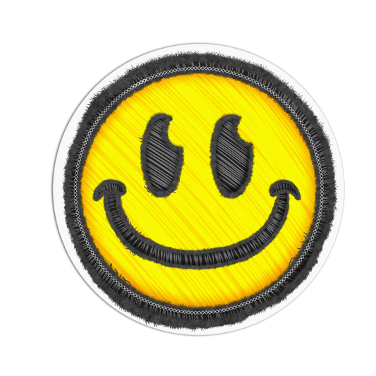 Smile Patch Style Textured Stickers
