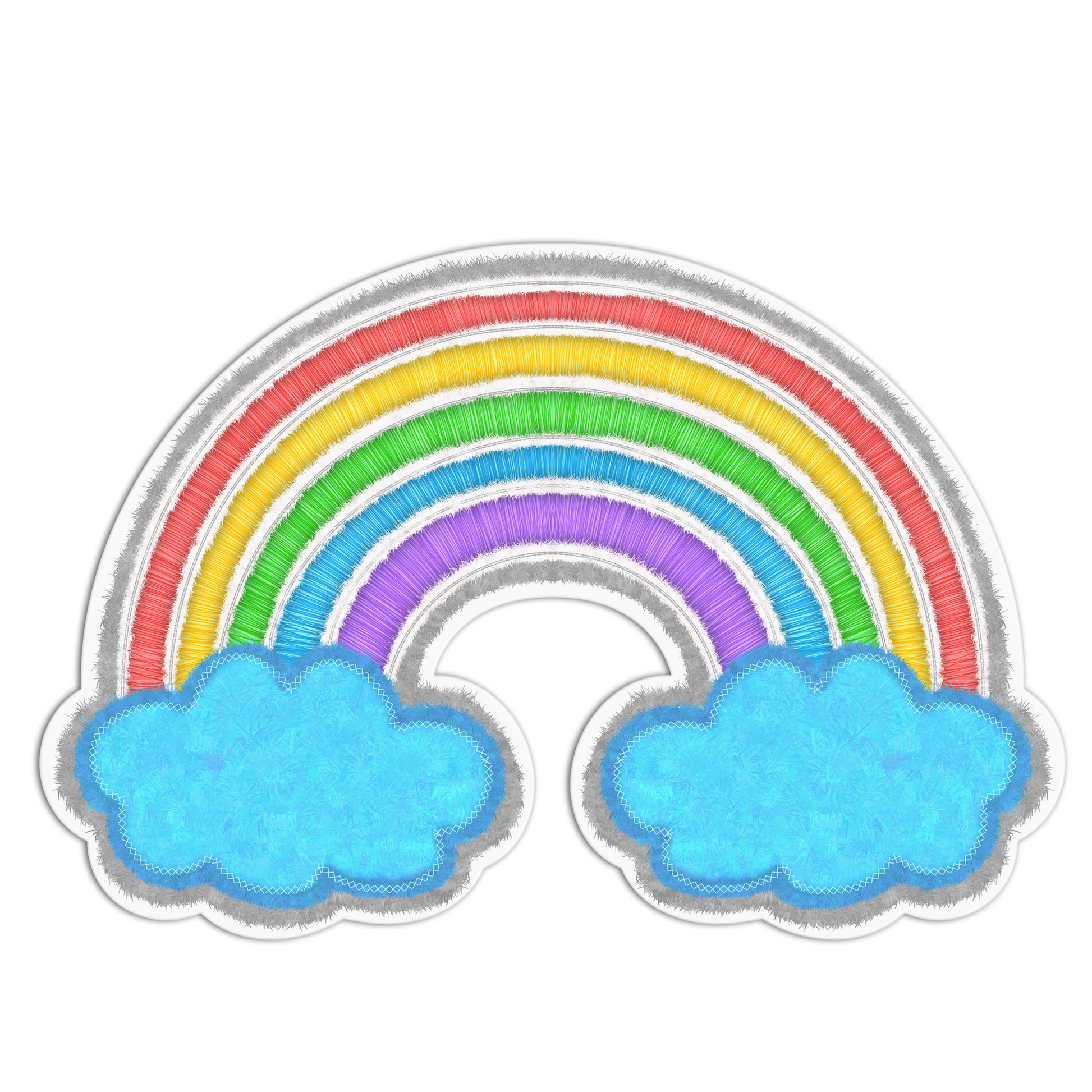 Rainbow Patch Style Textured Stickers