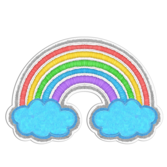 Rainbow Patch Style Textured Stickers