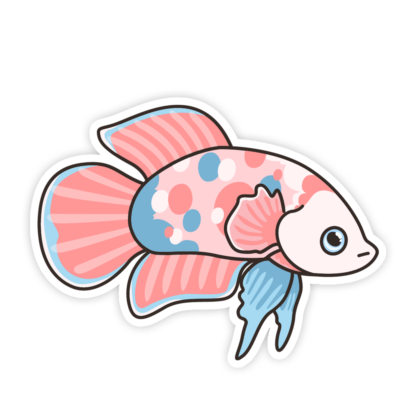 Pastel Pink Koi Betta Fish Sticker
