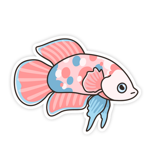 Pastel Pink Koi Betta Fish Sticker