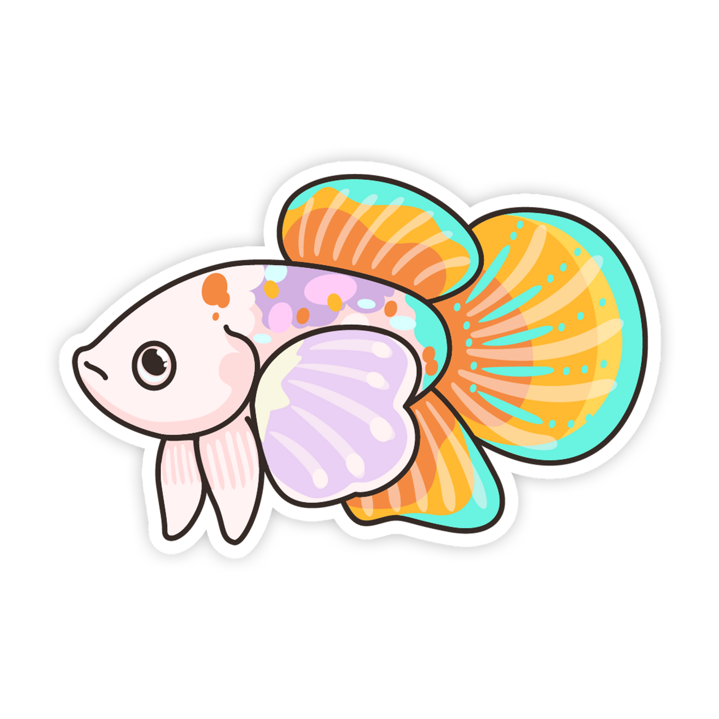 Orange Lavender Plakat Betta Fish Sticker