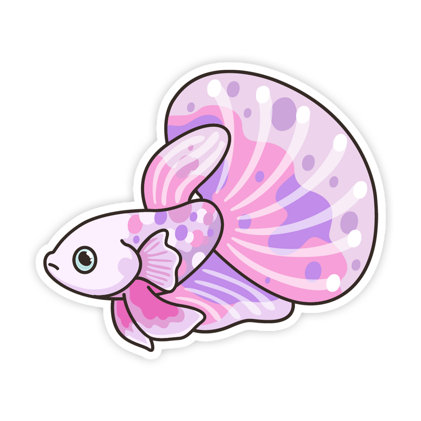 Dreamy Pastel Marbled Betta Fish Sticker