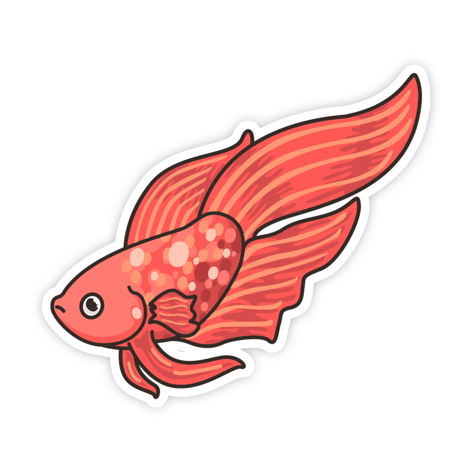Red fish illustration on a white background
