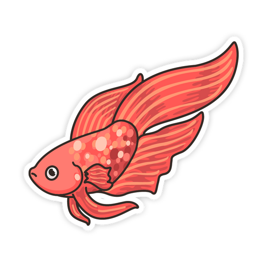 Red fish illustration on a white background