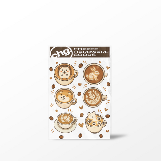 Coffee Hardware Goods Artisan Latte Art Sticker Sheet - The Stkr Store