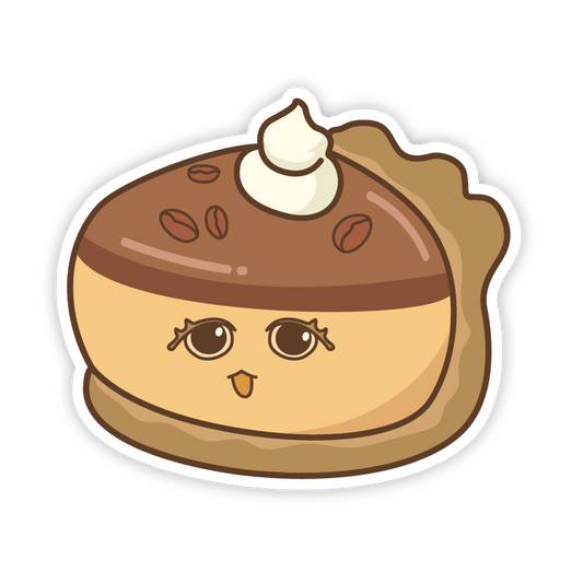 Cartoon pastry with a face on a white background
