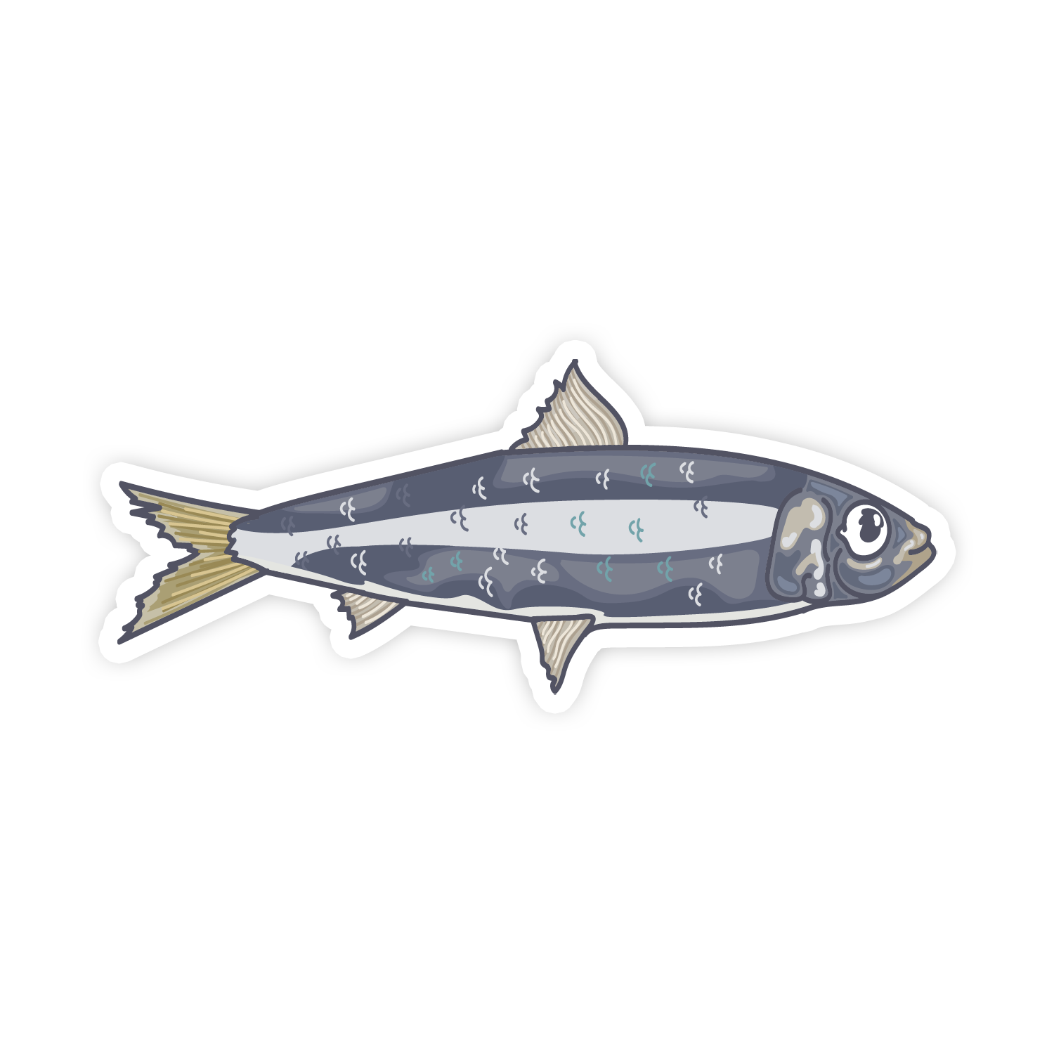 Sticker of a fish on a white background