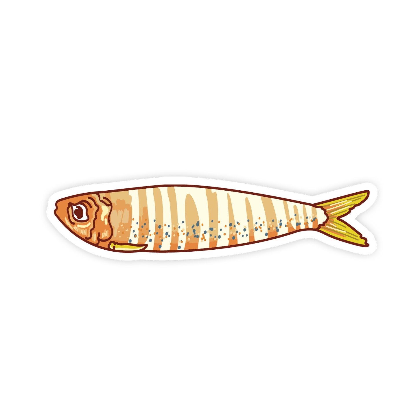 Illustration of a fish with striped pattern on a white background