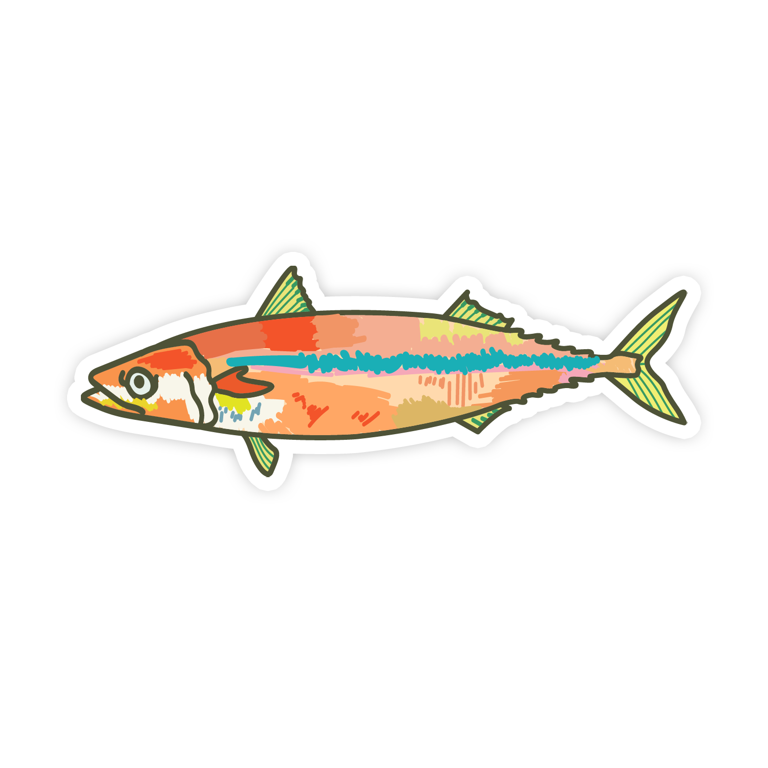 Colorful fish illustration on a white background