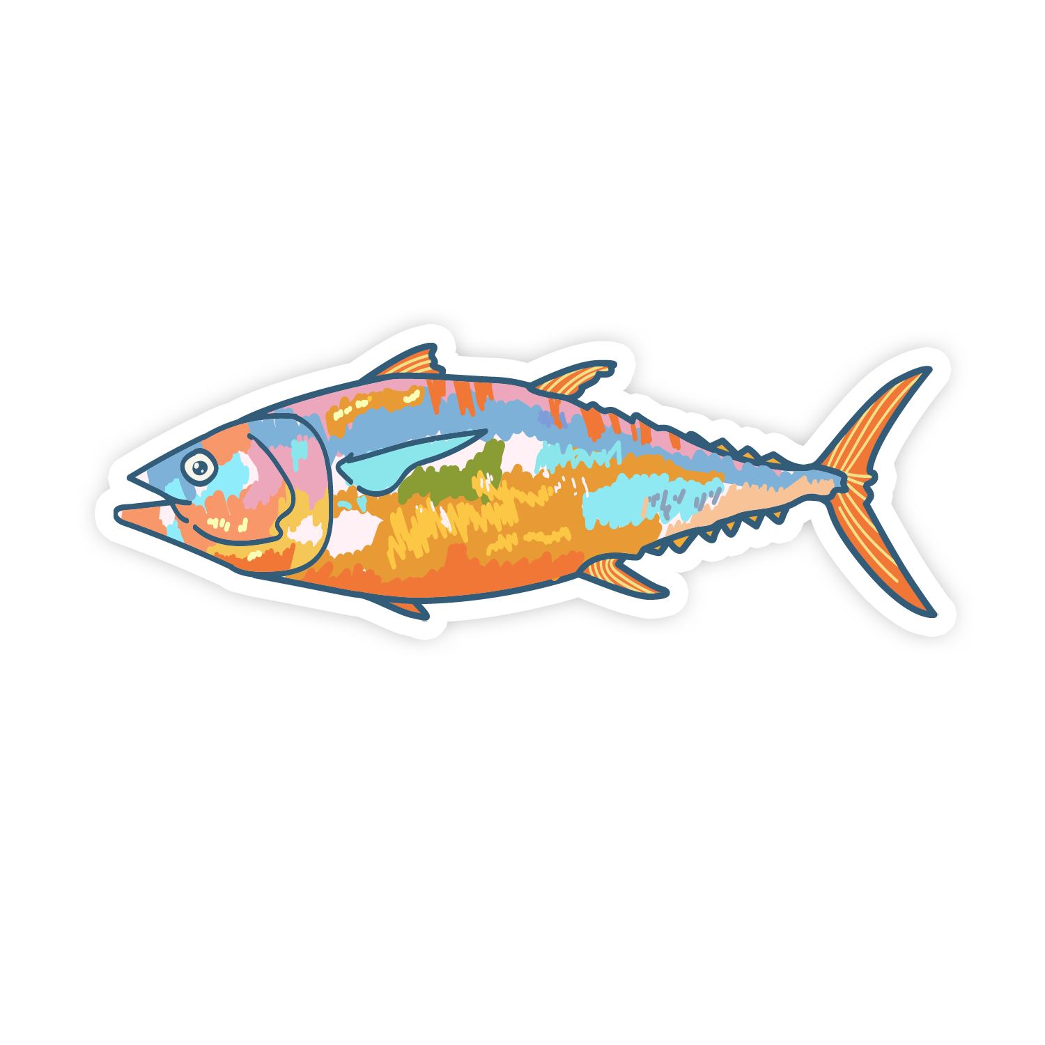 Colorful fish illustration on a white background