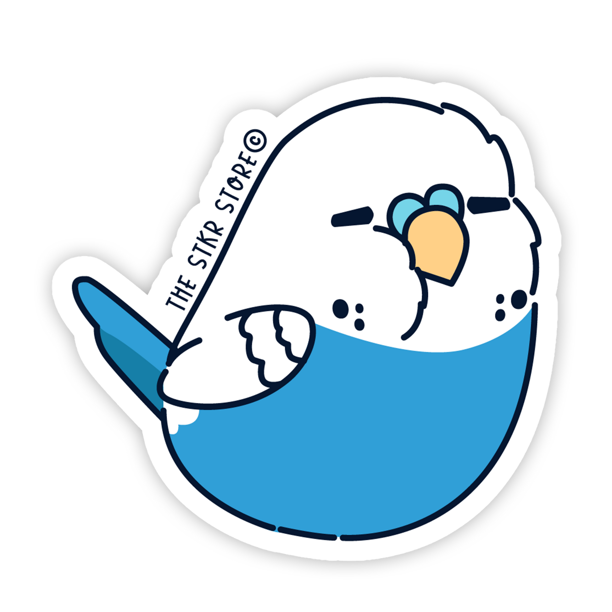 Blue Budgie - Kawaii Birds Sticker - The Stkr Store