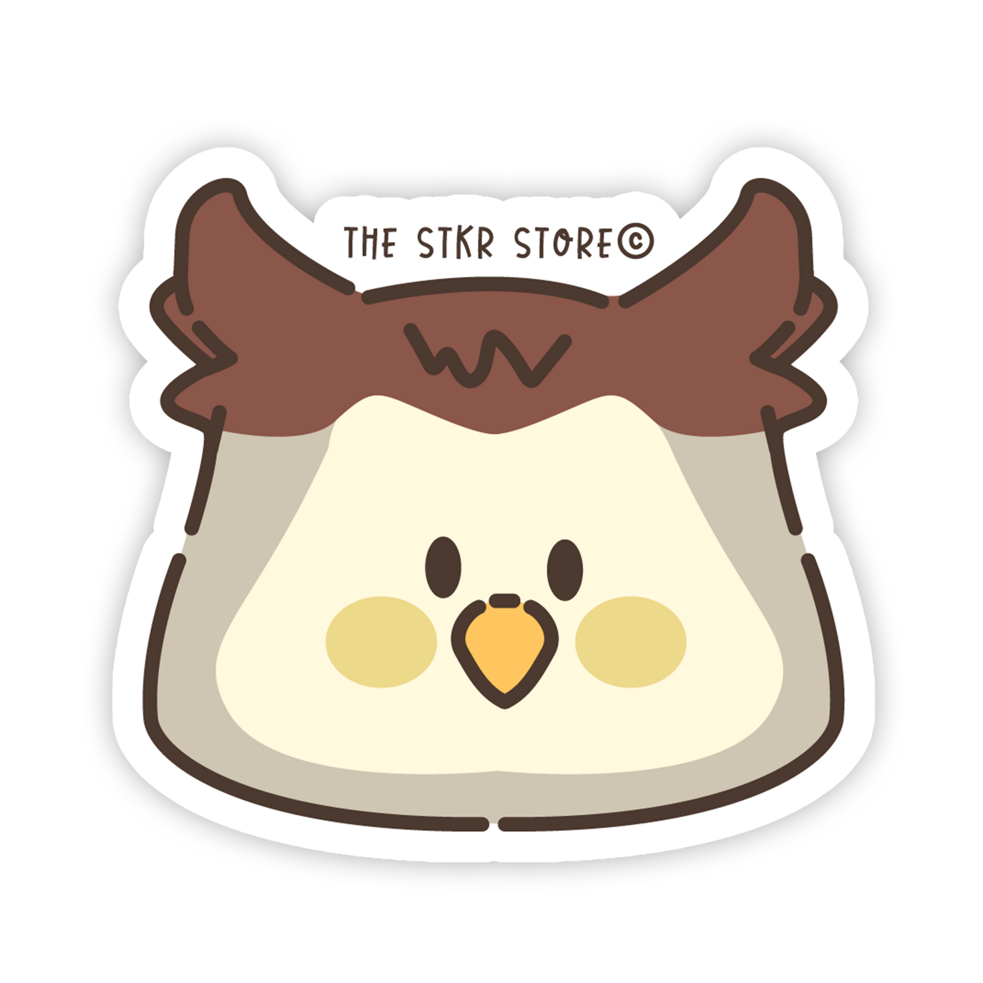 Hootie Horned Owl - Kawaii Birds Sticker - The Stkr Store