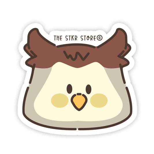 Hootie Horned Owl - Kawaii Birds Sticker - The Stkr Store