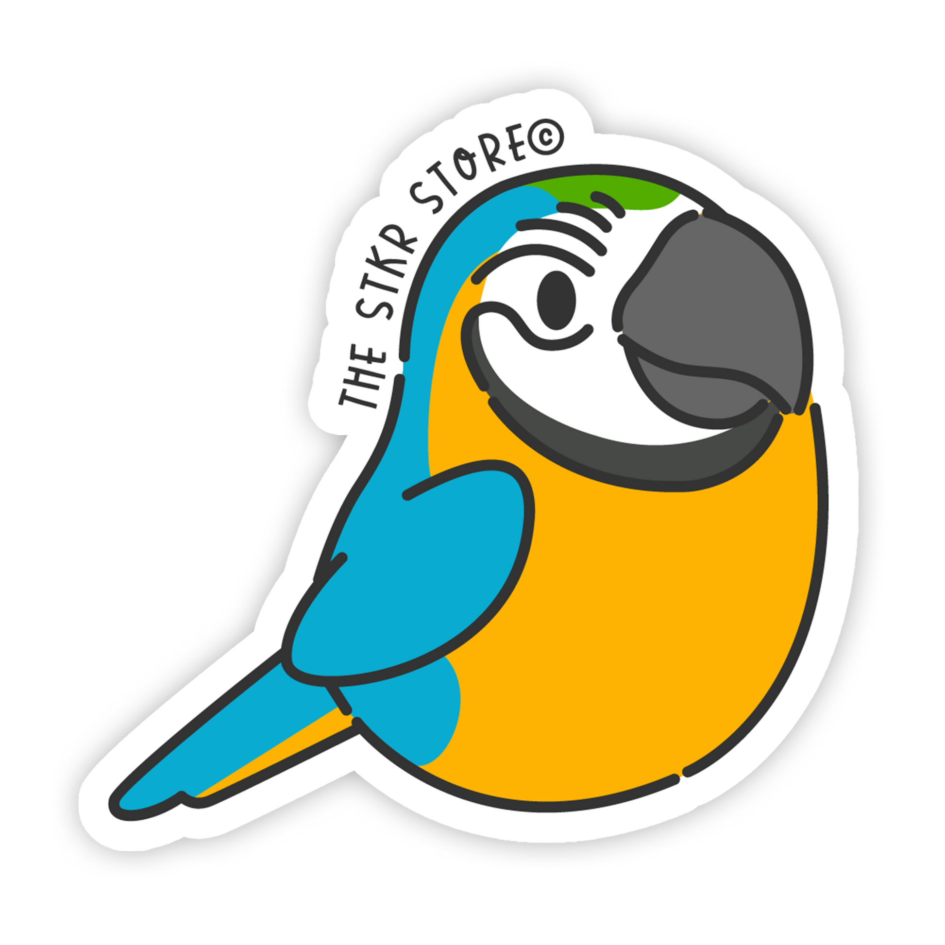 Macaw (Parrot) - Kawaii Birds Sticker - The Stkr Store