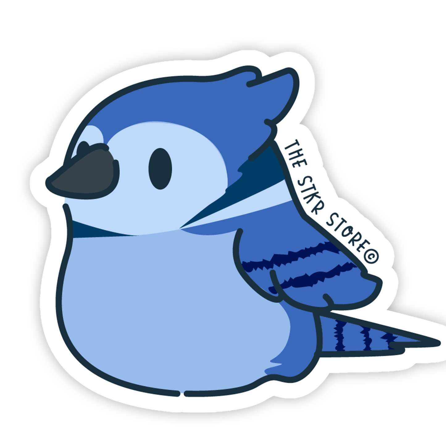 Blue Jay - Kawaii Birds Sticker - The Stkr Store