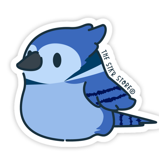 Blue Jay - Kawaii Birds Sticker - The Stkr Store