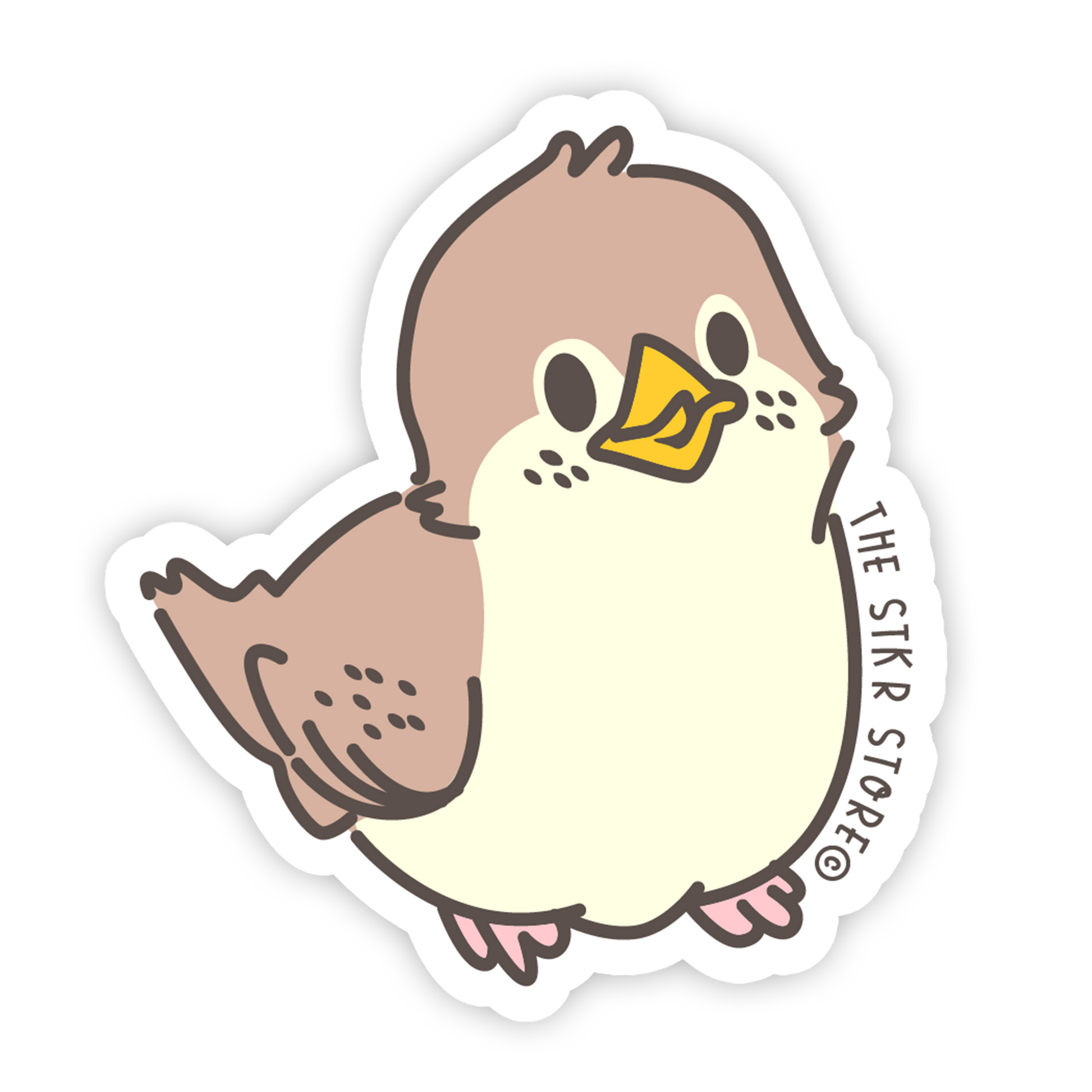 Sparrow - Kawaii Birds Sticker - The Stkr Store