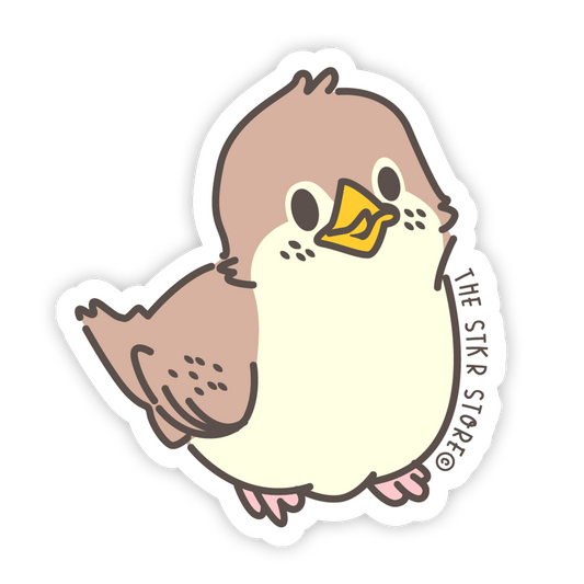 Sparrow - Kawaii Birds Sticker - The Stkr Store