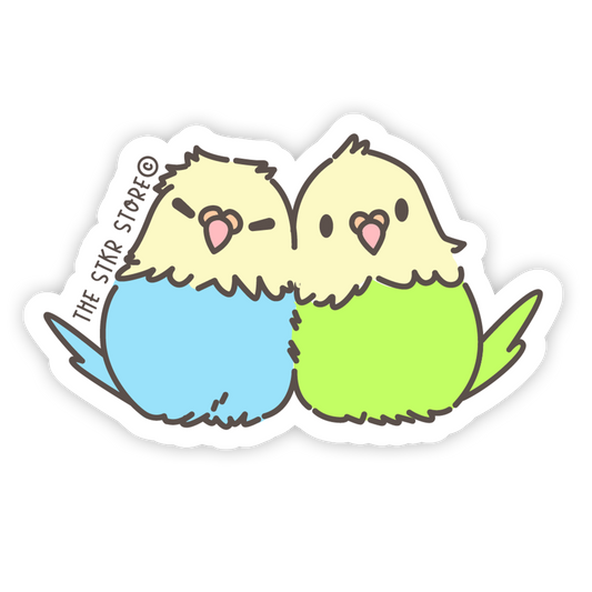 Budgie Besties - Kawaii Birds Sticker - The Stkr Store