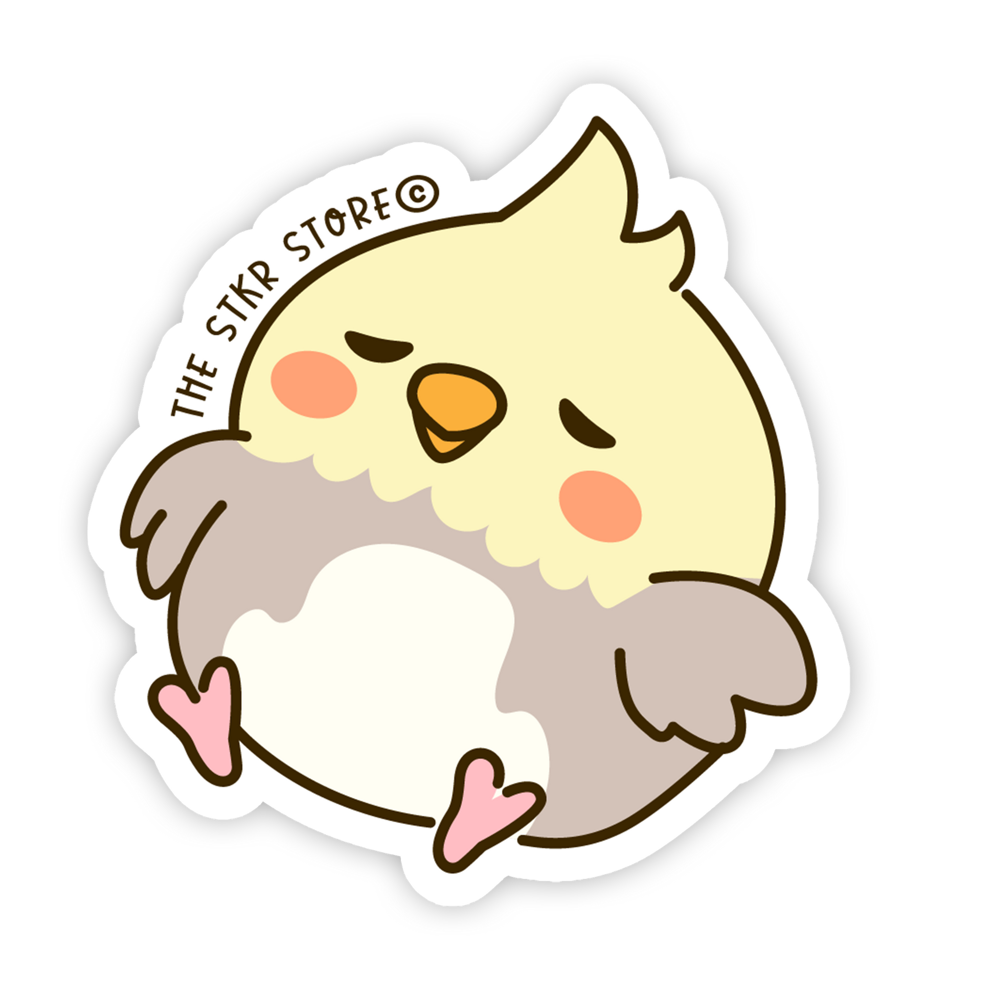 Cartoon chick sticker with 'The Stikr Store' logo on a white background