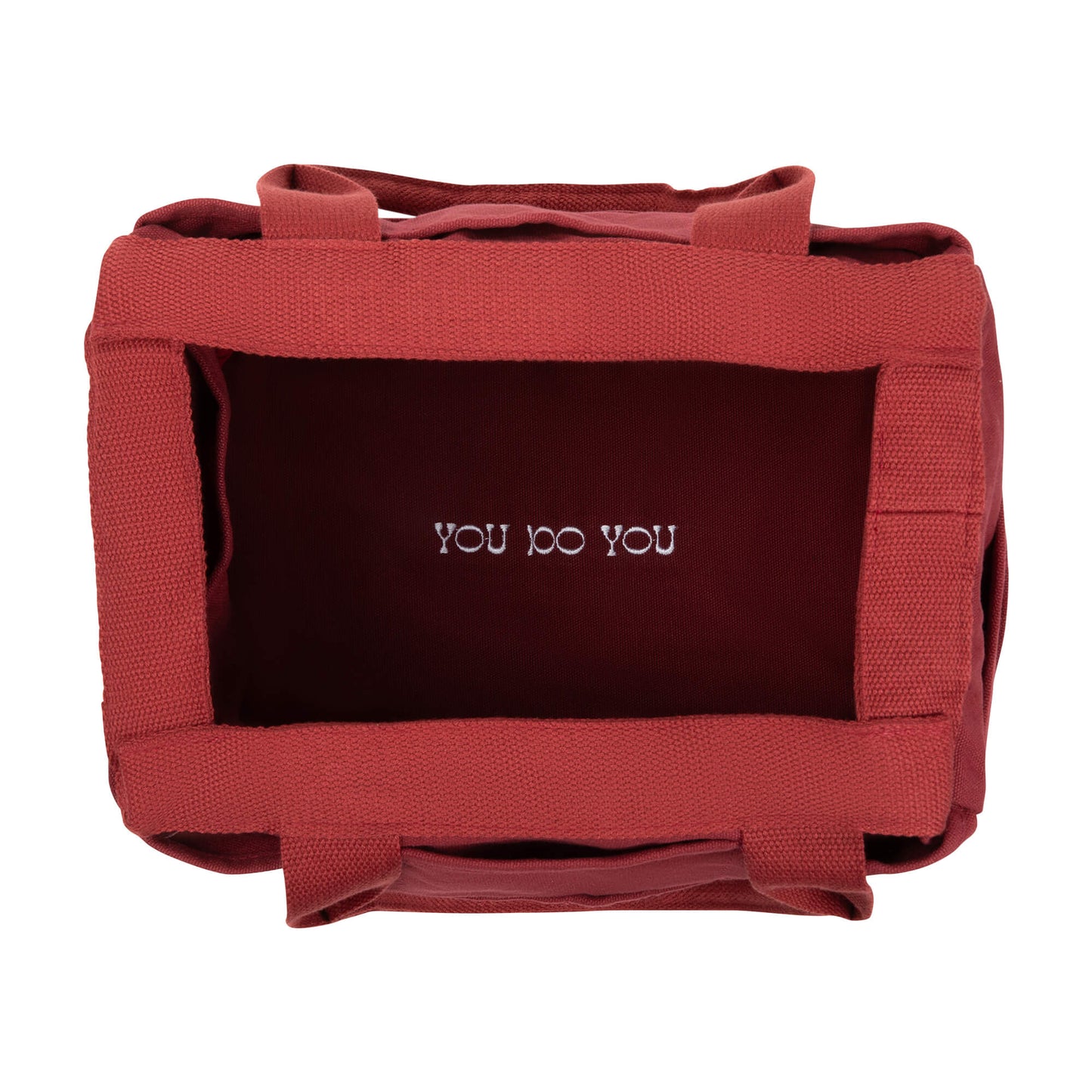 Red bag with 'YOU DO YOU' text on a white background