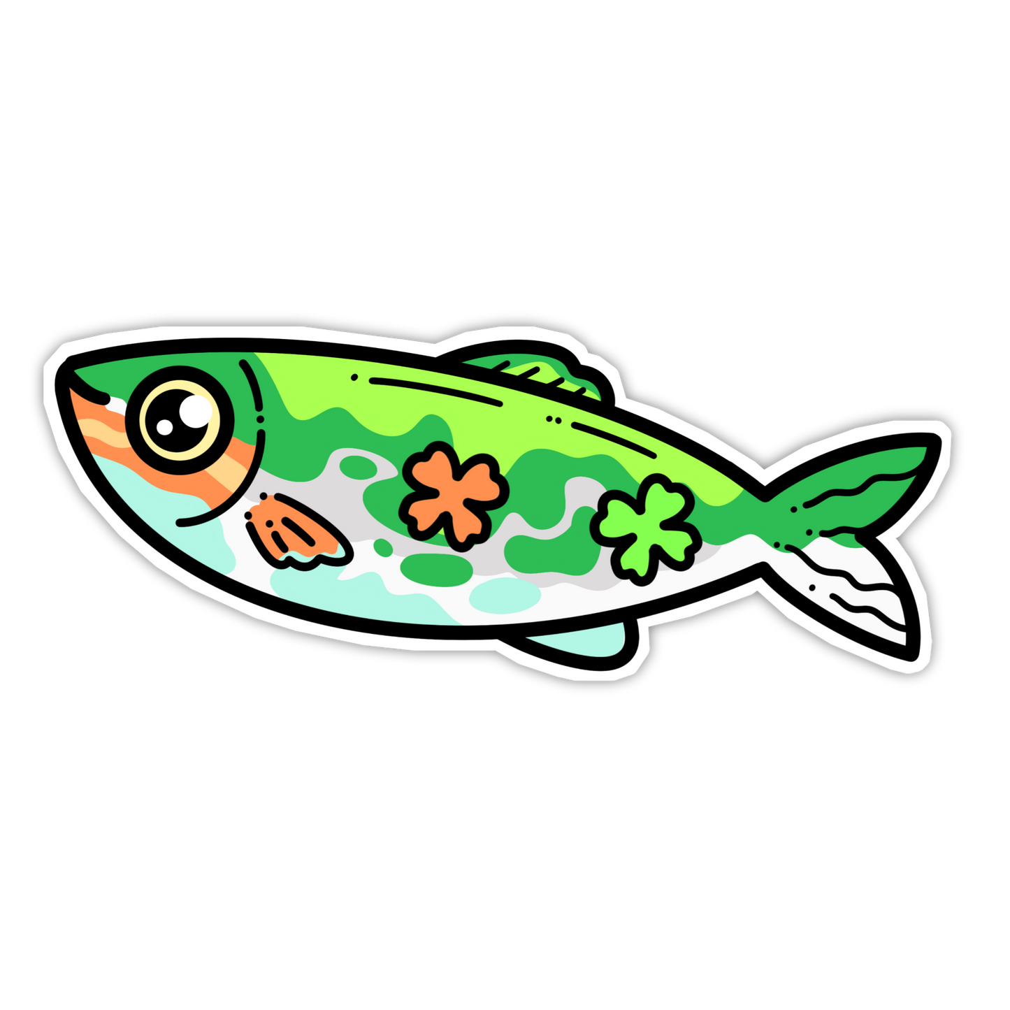 Colorful fish illustration on a white background