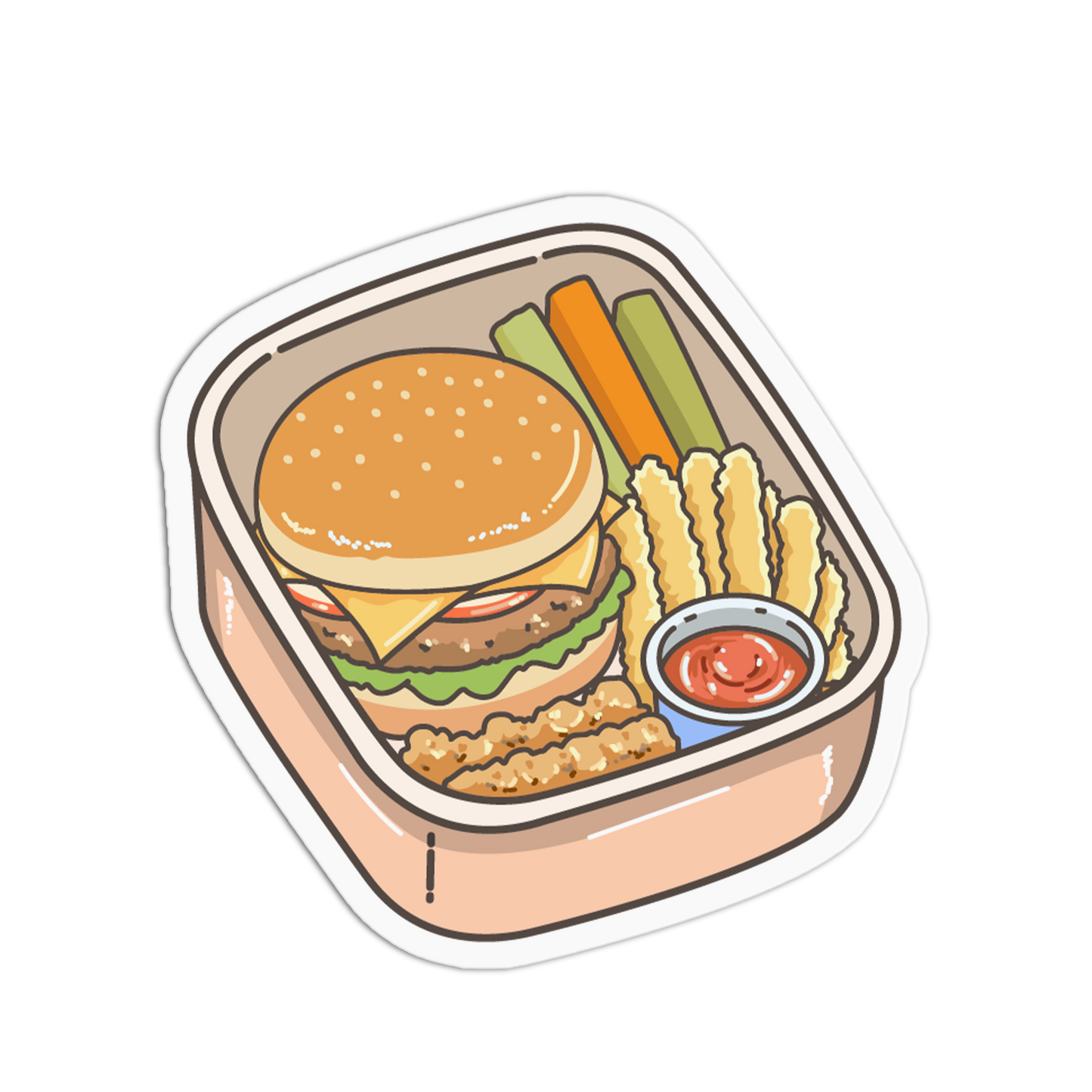 Classic Cheeseburger School Lunchbox Sticker