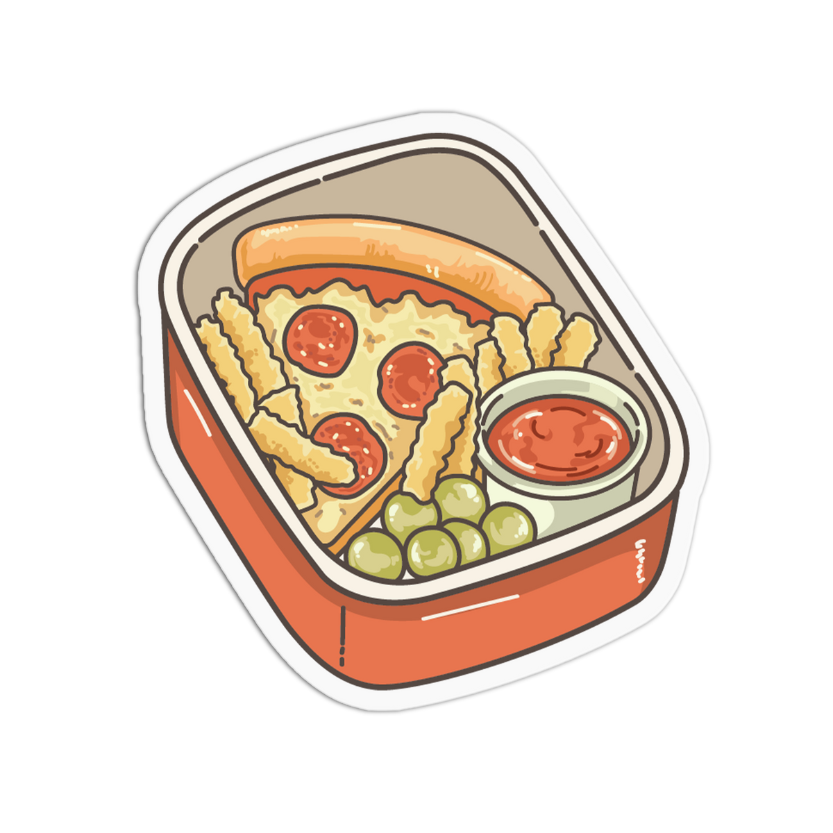 Pepperoni Pizza School Lunchbox Sticker