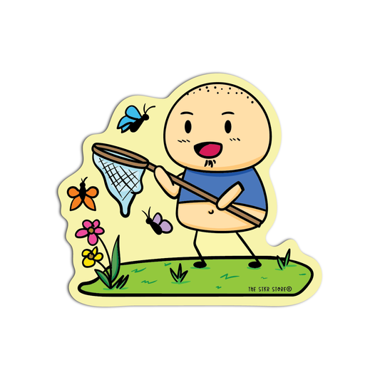 Sean catching Butterflies Sean Potato in Spring Season Sticker