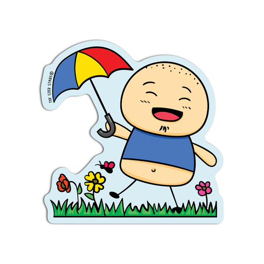 Sean with Umbrella Sean Potato in Spring Season Sticker