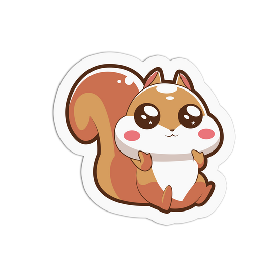 Stting with Smiley Face Cute Squirrel Sticker