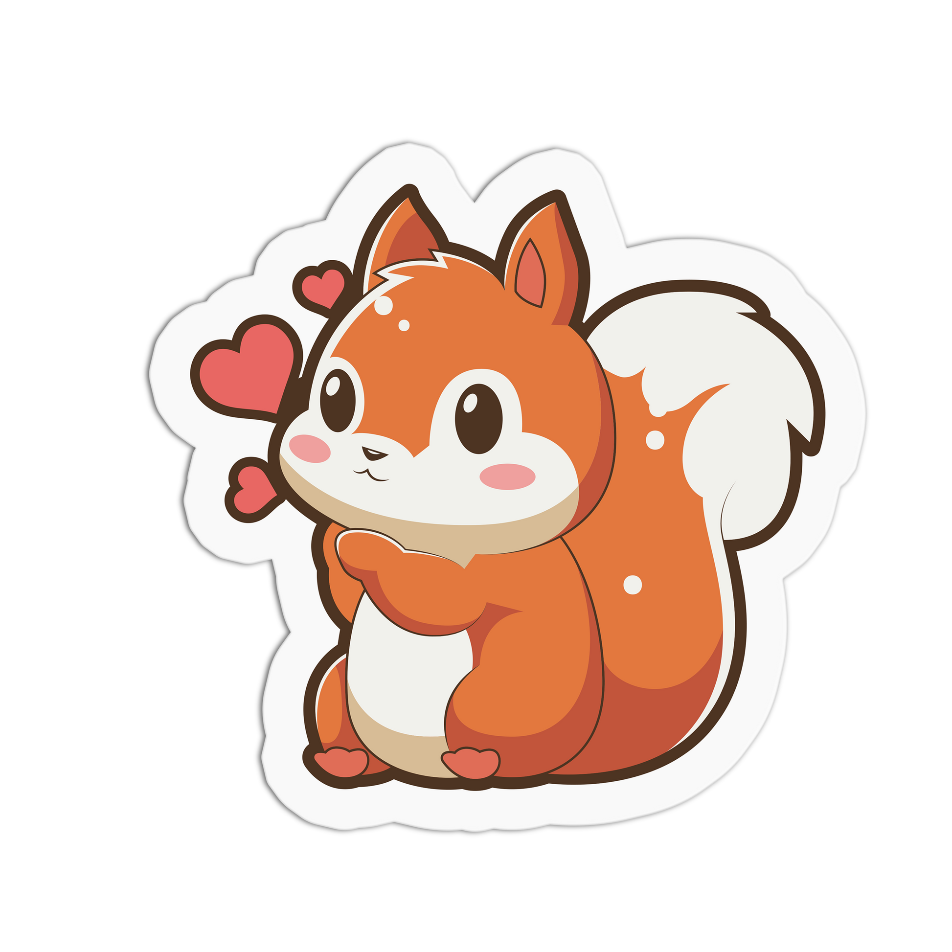Flying Hearts Cute Squirrel Sticker - The Stkr Store