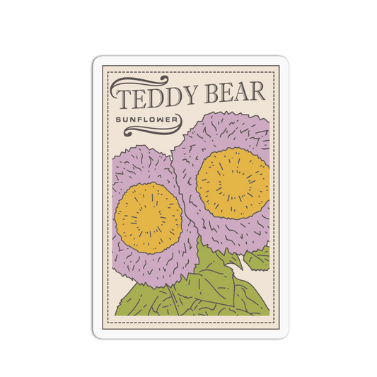 Teddy Bear Sunflower Packet Sticker