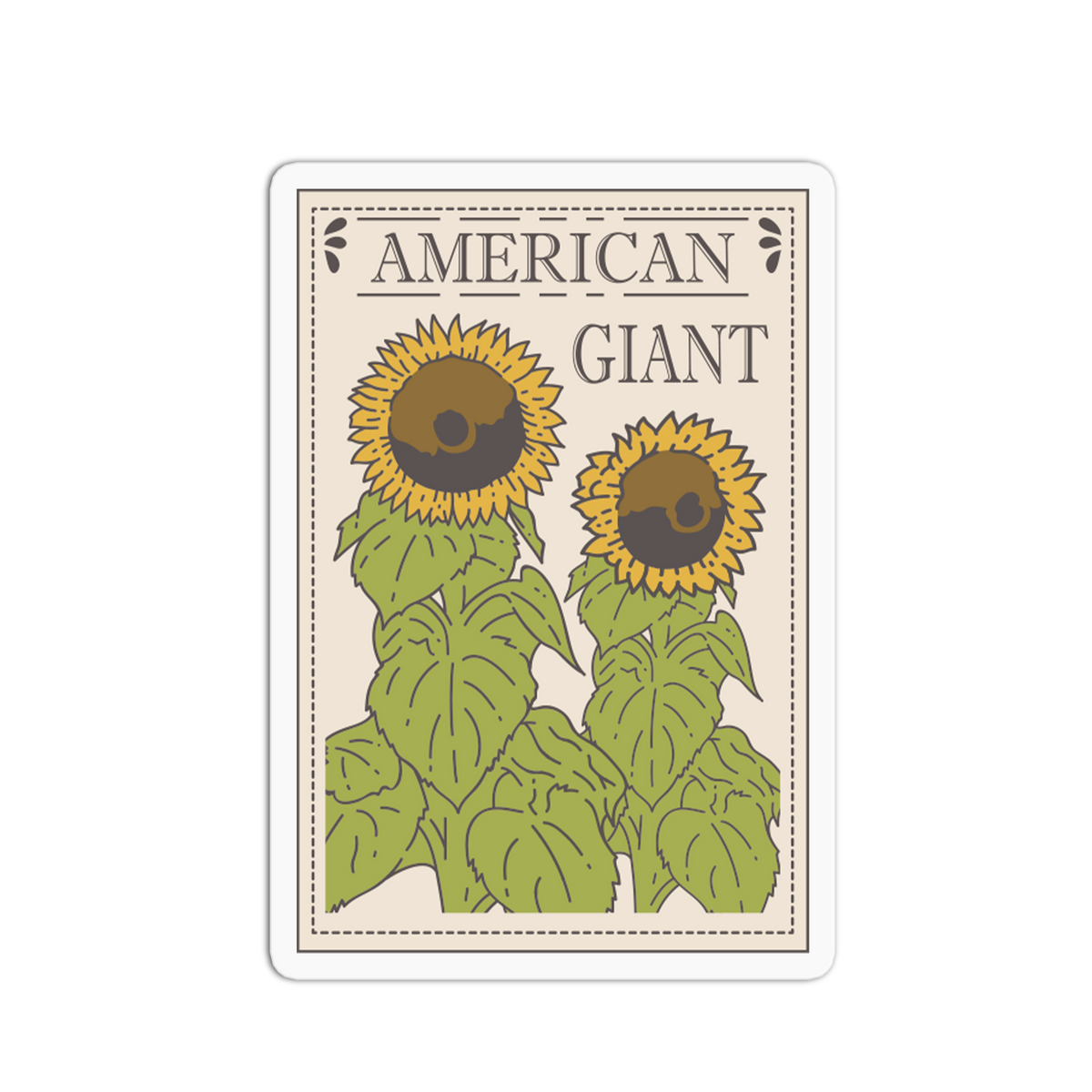 American Giant Sunflower Packet Sticker