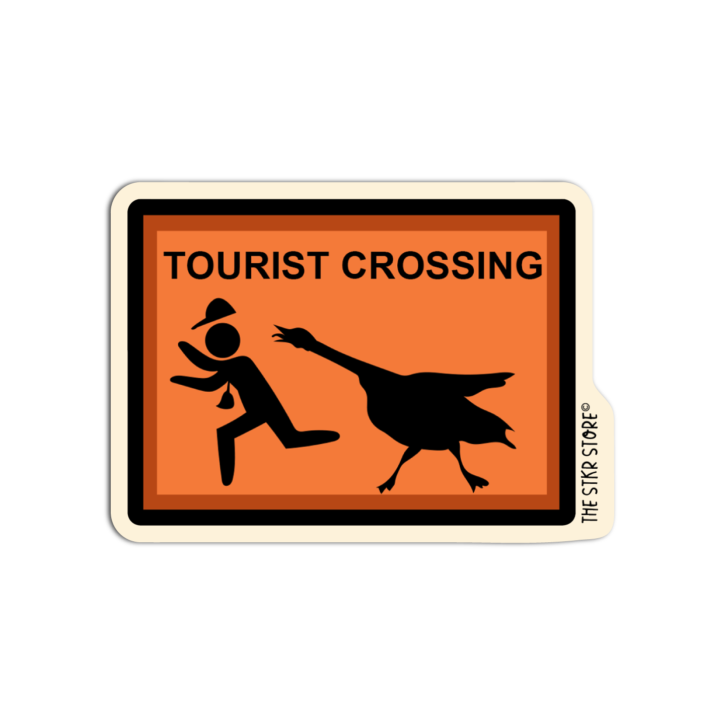 Tourist Crossing Funny Road Sign Sticker