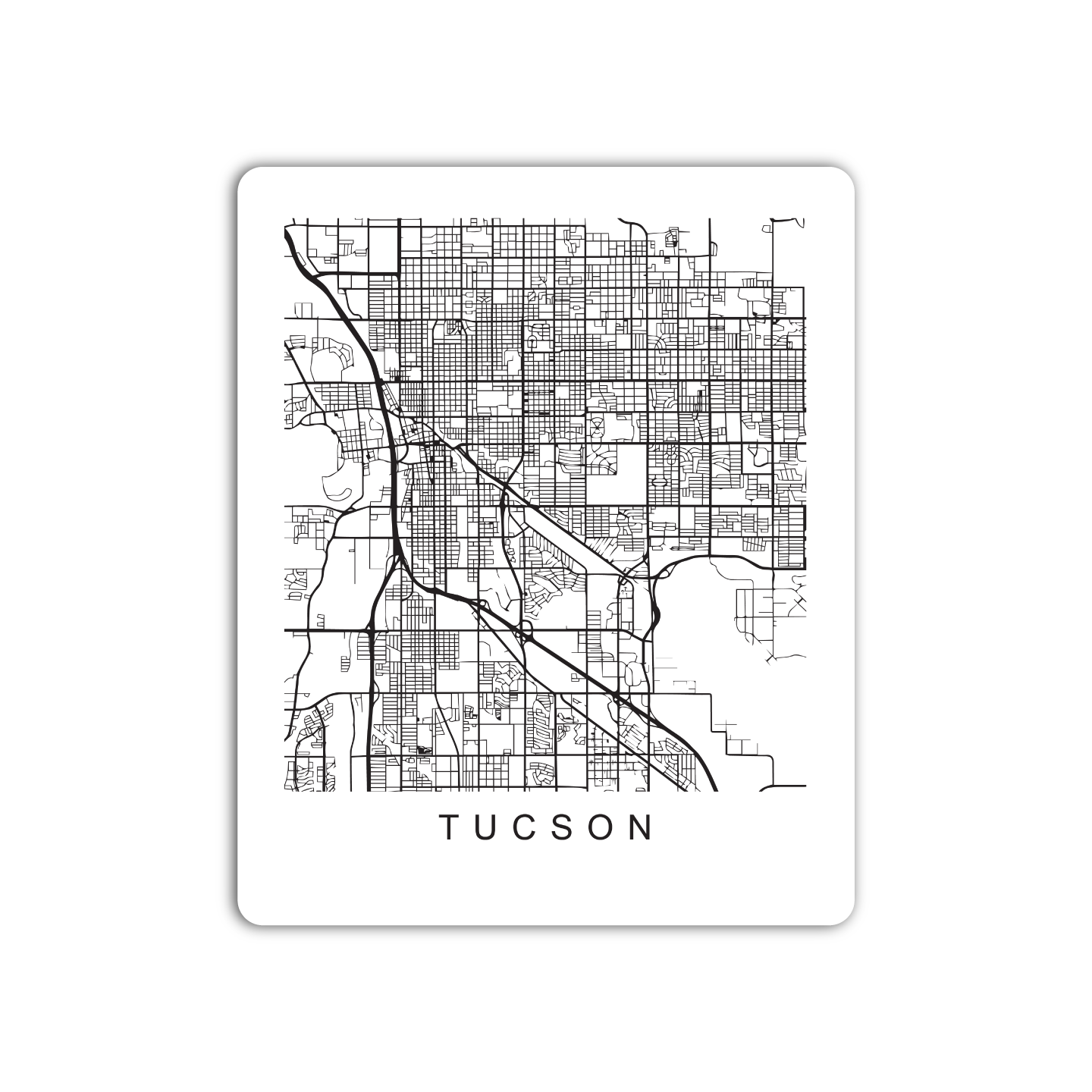 Tucson U.S. Street Map Sticker