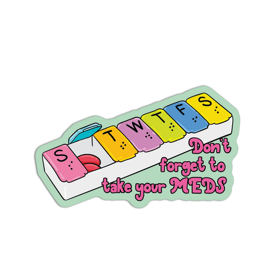 Take Your Meds Medication Textured Stickers