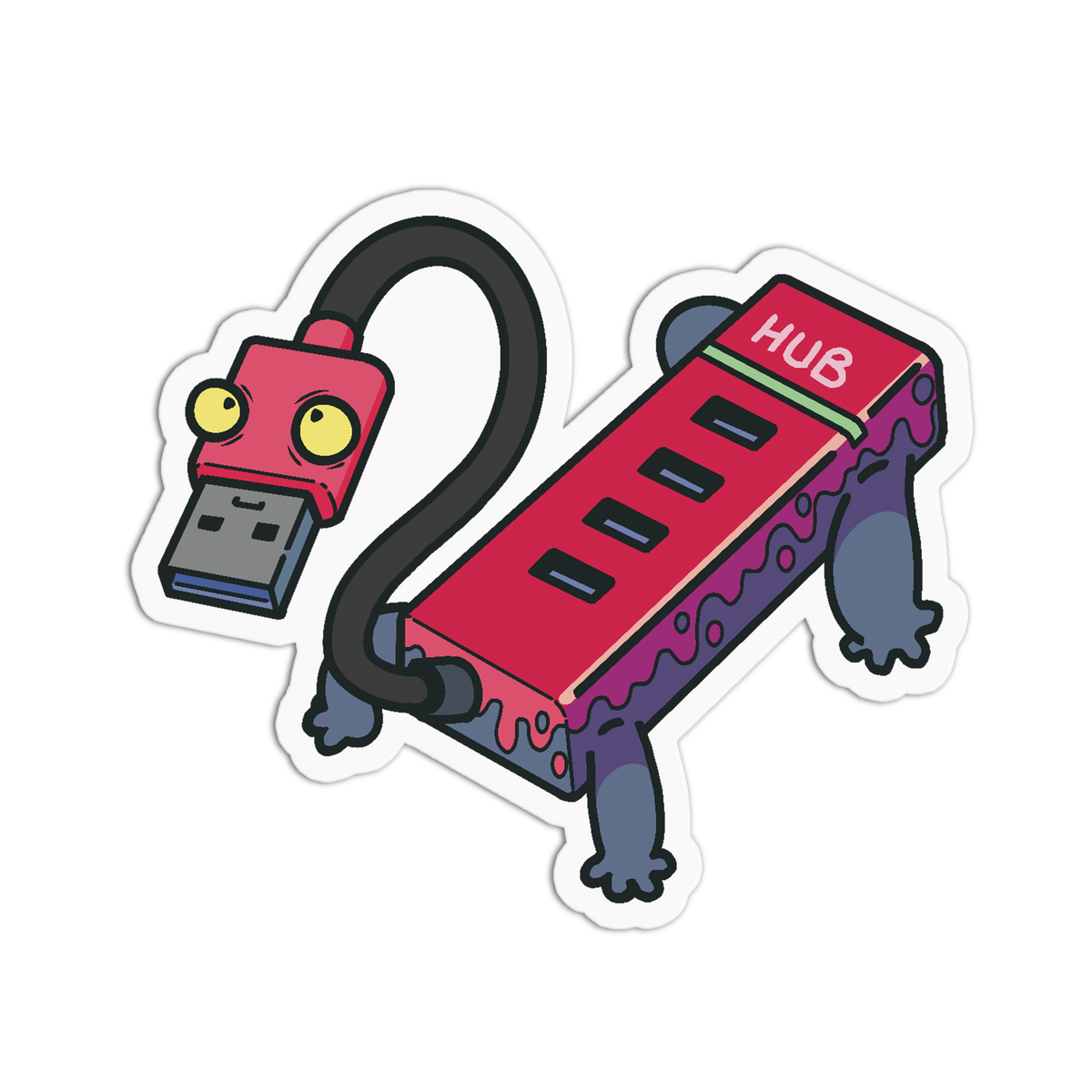 USB Hub - Tech Critters Sticker