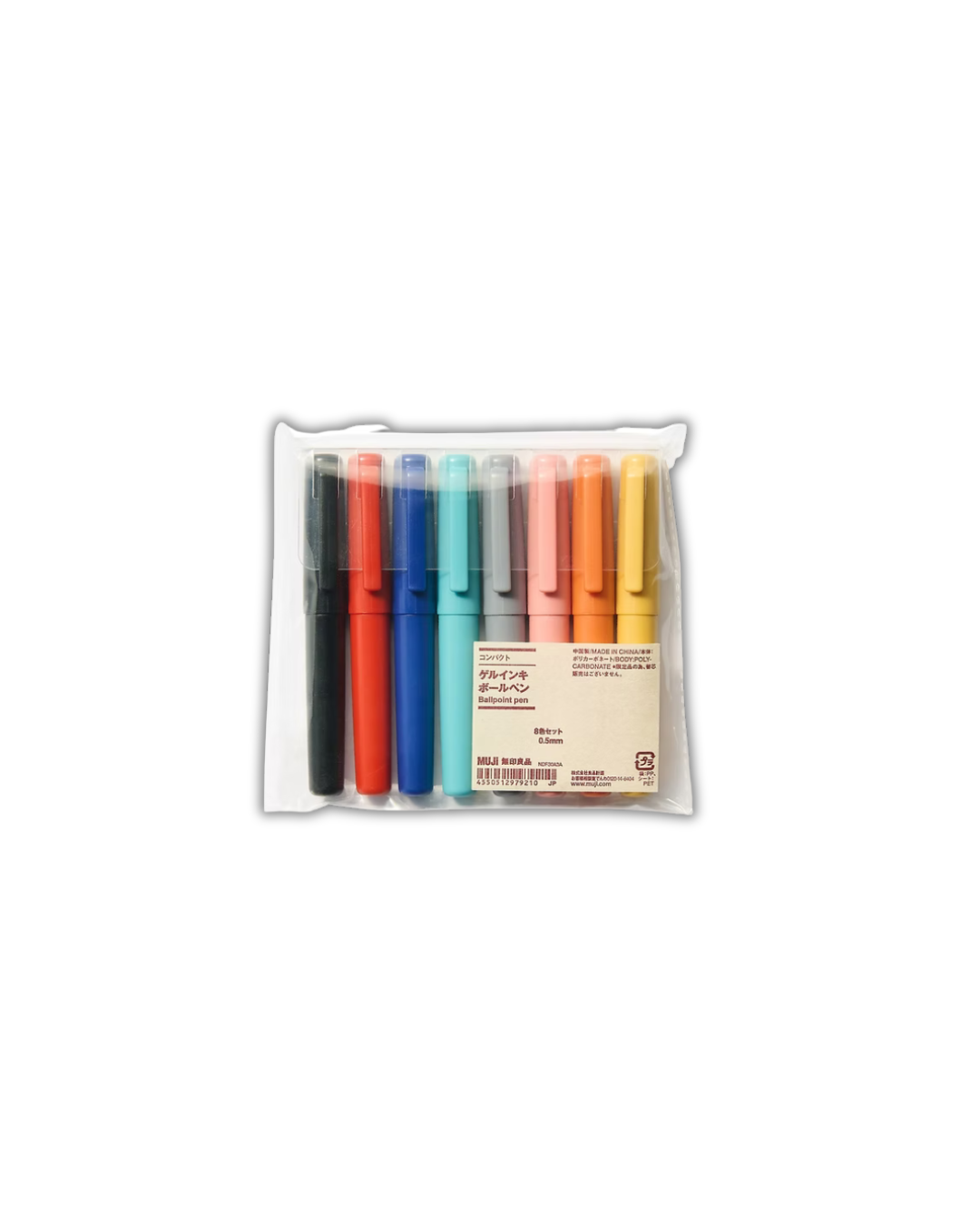 MUJI Compact Gel Ink Ballpoint Pen Set Of 8C