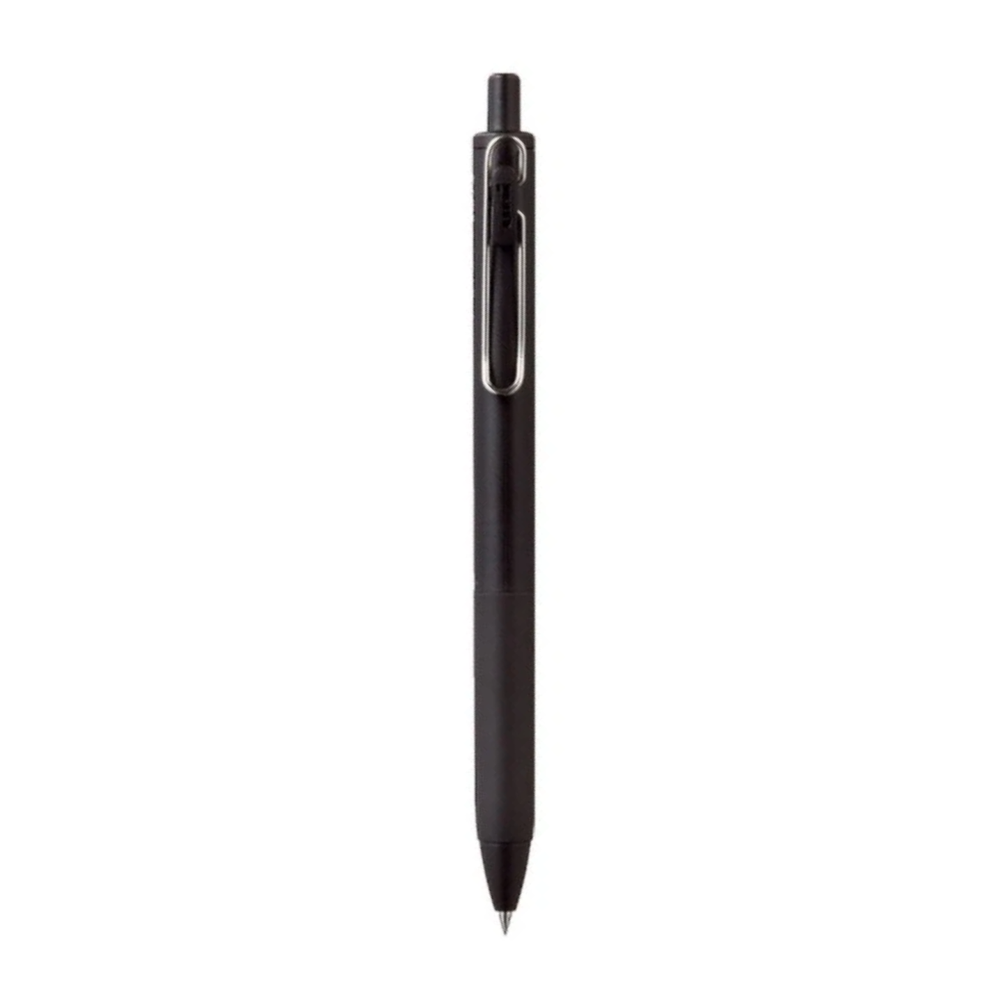 Black pen on a white background