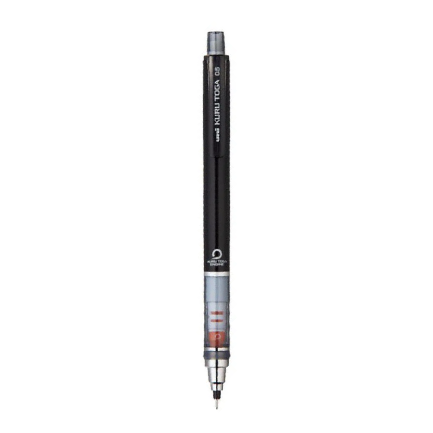 Black mechanical pencil on a white background