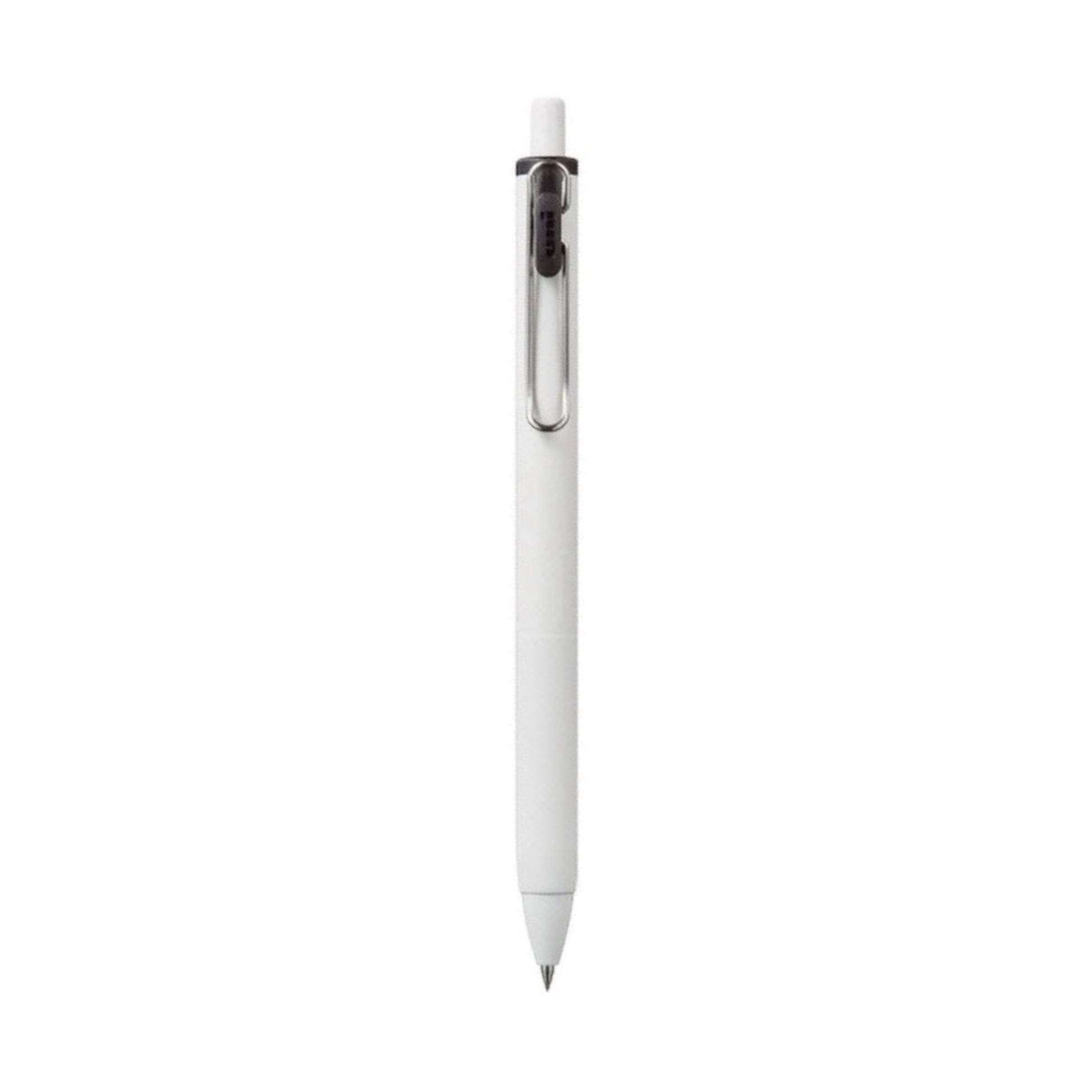 Black pen on a white background