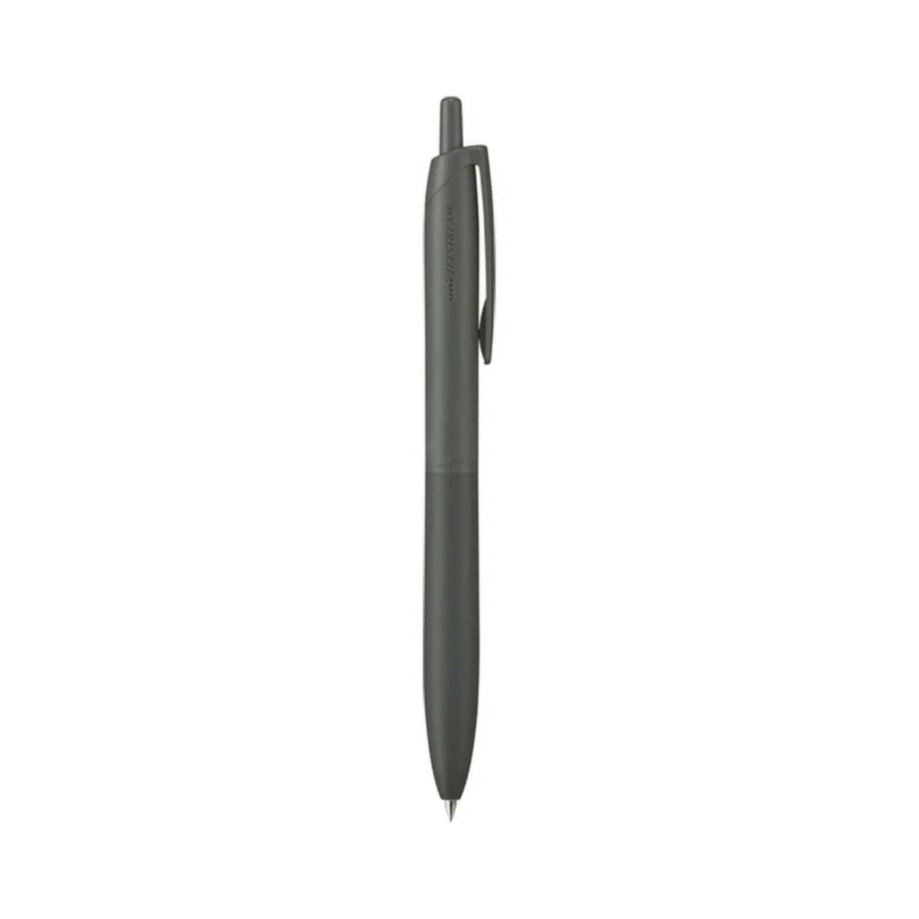 Black pen on a white background