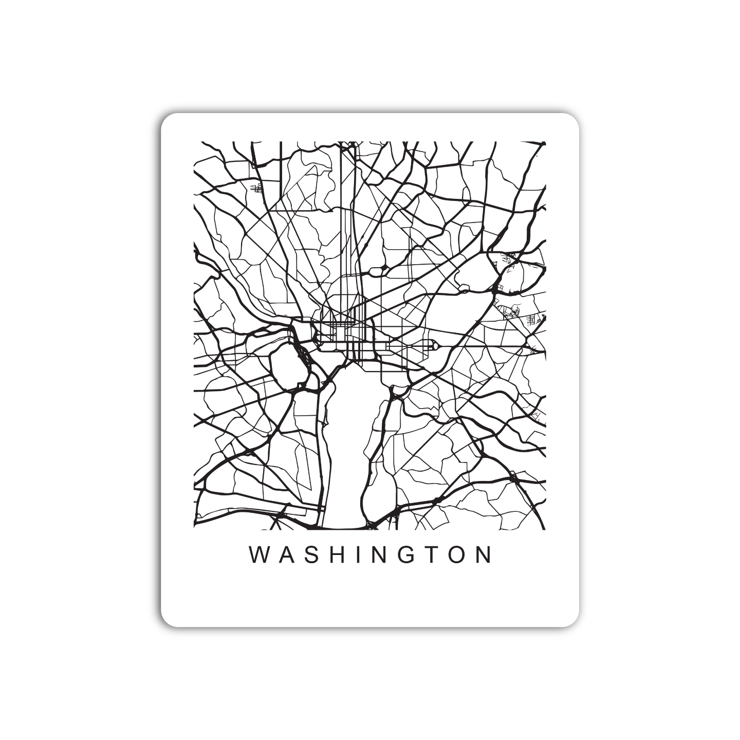 Washington U.S. Street Map Sticker