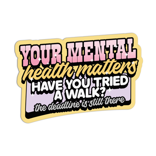 Sticker with motivational text on a white background