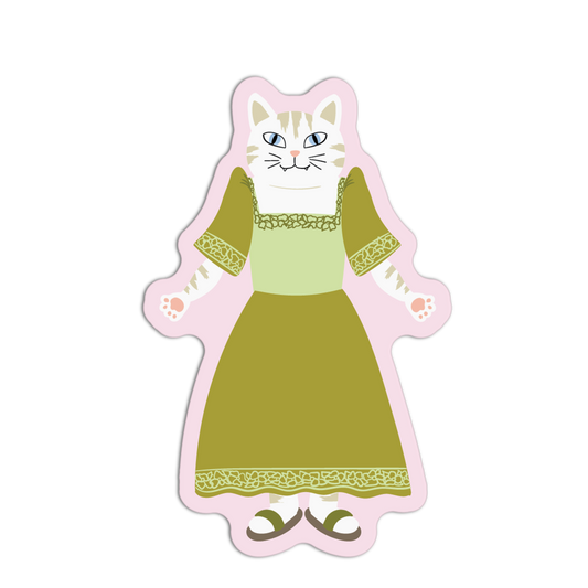 White Filipiniana Cats Textured Stickers