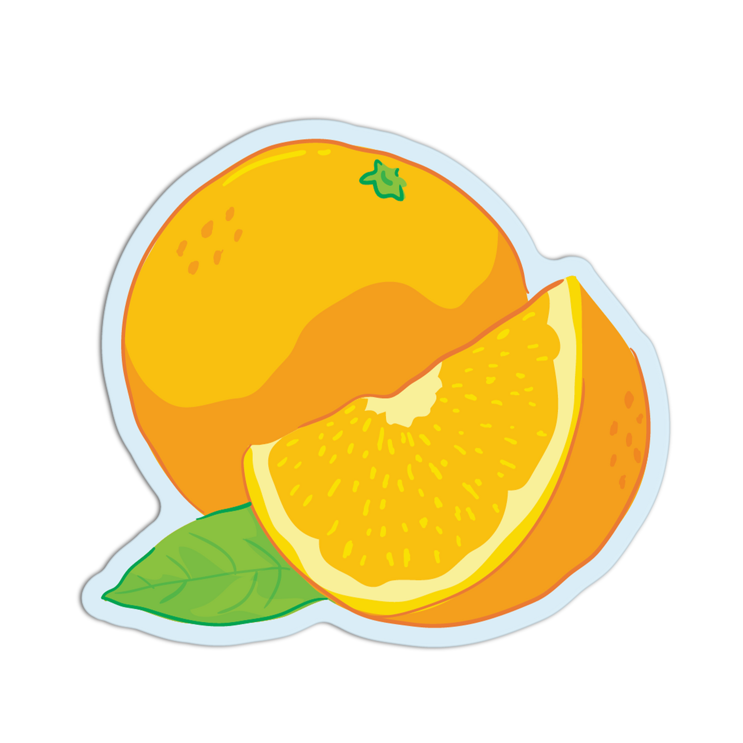 Whole and Slice Orange - Italian Vibes Sticker - The Stkr Store