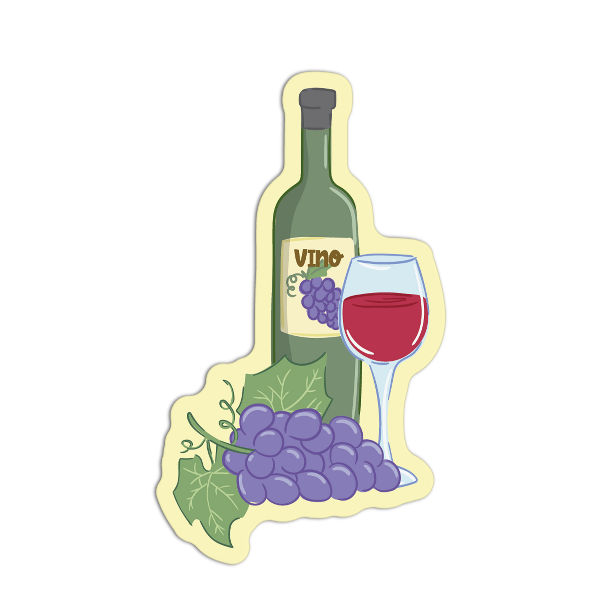 Wine and Grapes - Italian Vibes Sticker - The Stkr Store