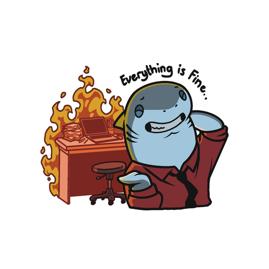 Company Time Working Shark Sticker